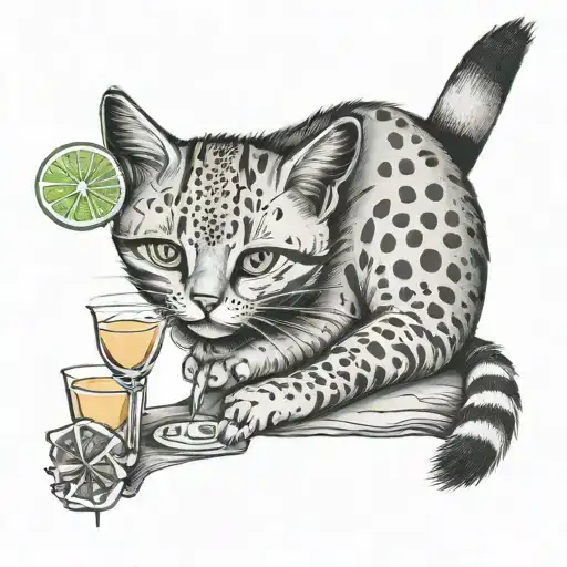 A Sand Cat Drinking A Margarita