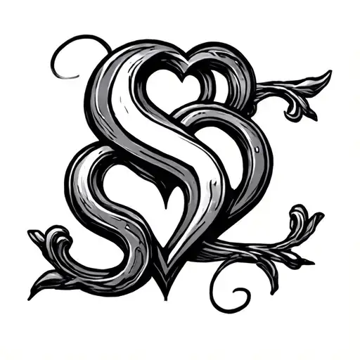 Initial S L With A Heart Shaped Lock