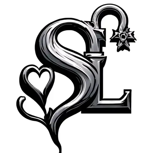 Initial S L With A Heart Shaped Lock