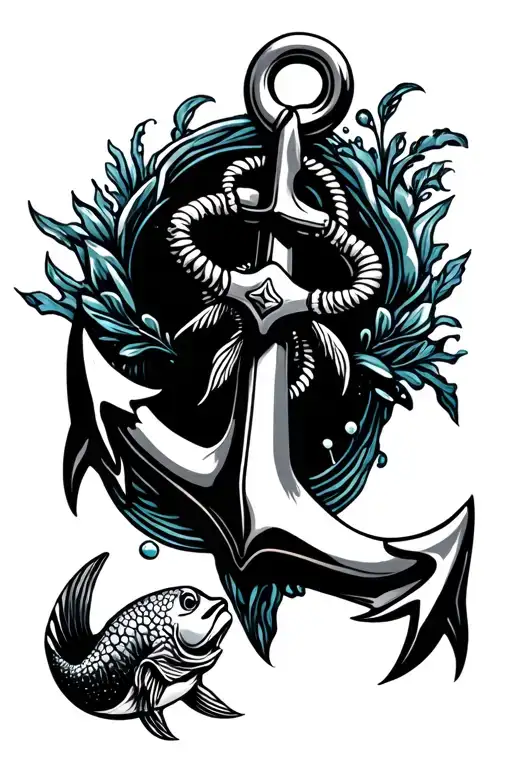 Anchor With Sea Animals