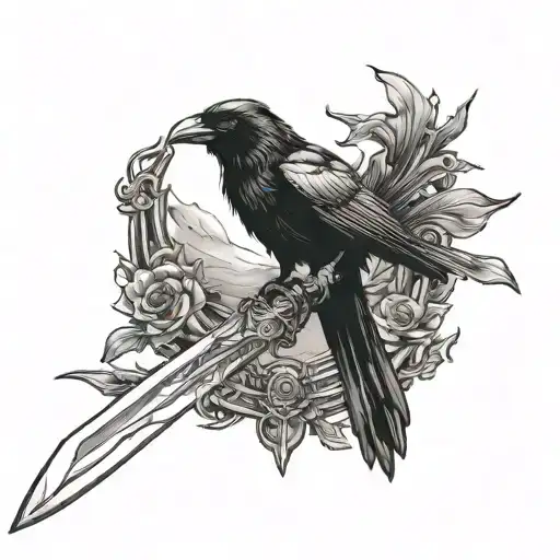 Raven Holding Greatsword Posed At Night Full