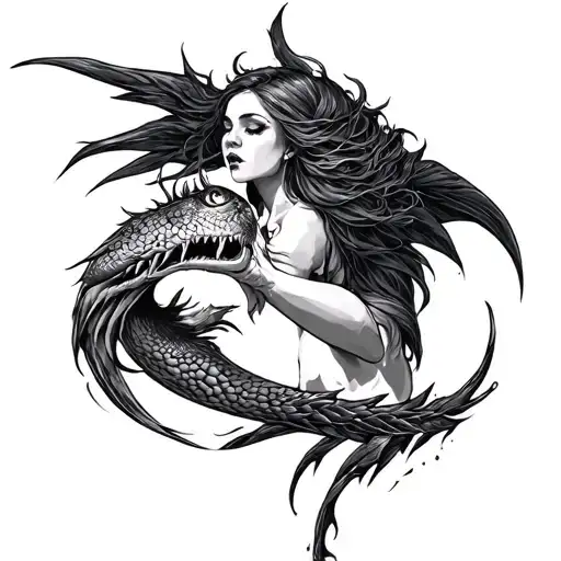 Evil Siren Luring Someone In Realistic