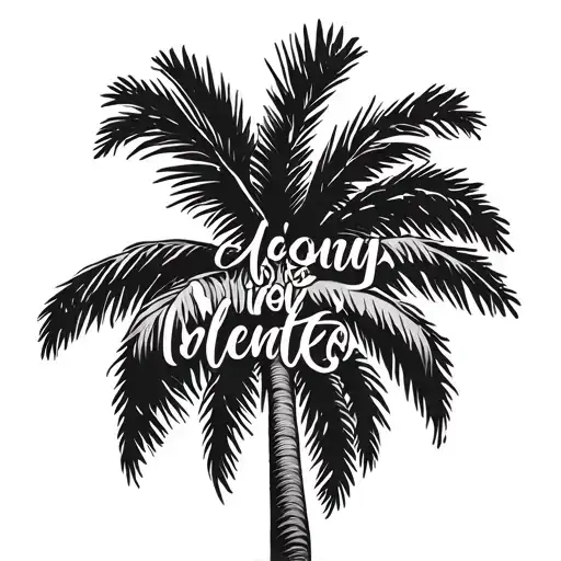 Palm Tree With A Quote As The Trunk Surrounded