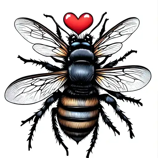 A Book With A Heart On Top And Together It Looks Like A Bee In Easy Art Style