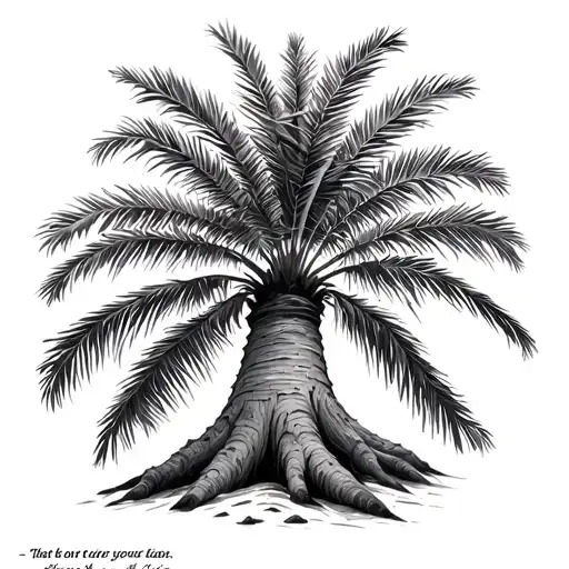 Palm Tree With A Quote As The Tree Trunk