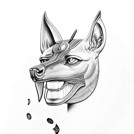 Anubis With Money And Clepsydre On Forearm