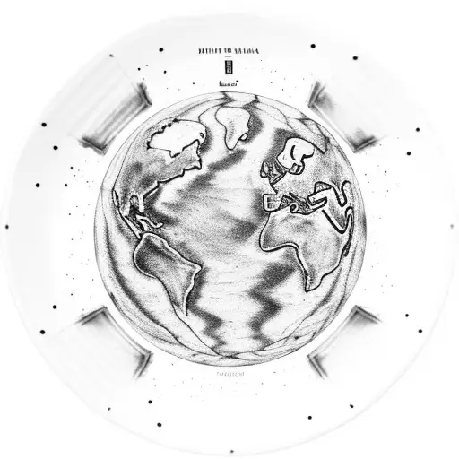 Deep Plate With The Outline Of The Continents In Kintsugi Style Filled With Water