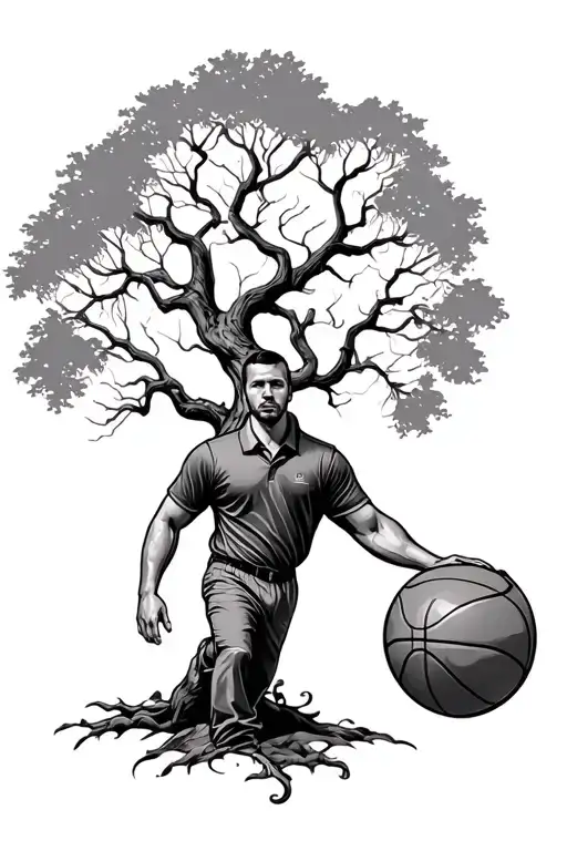 Basketball Coach And Family Tree Intertwined