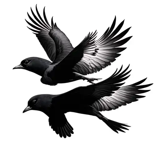 3 Birds Flying In A Line