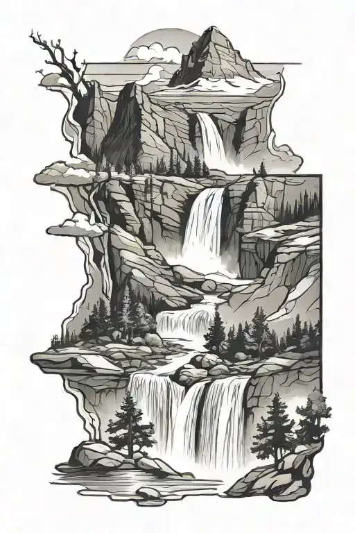 Colorado Rocky Mountains And Waterfall