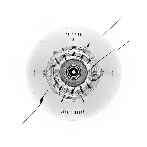 Vinyl Record With A Single Line Of Sheet Music Coming Out From The Top