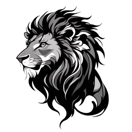 Lion And Leo Zodiac Sign Intertwined