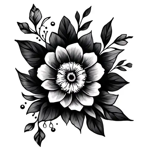 Floral Ornament And Geometric Shape