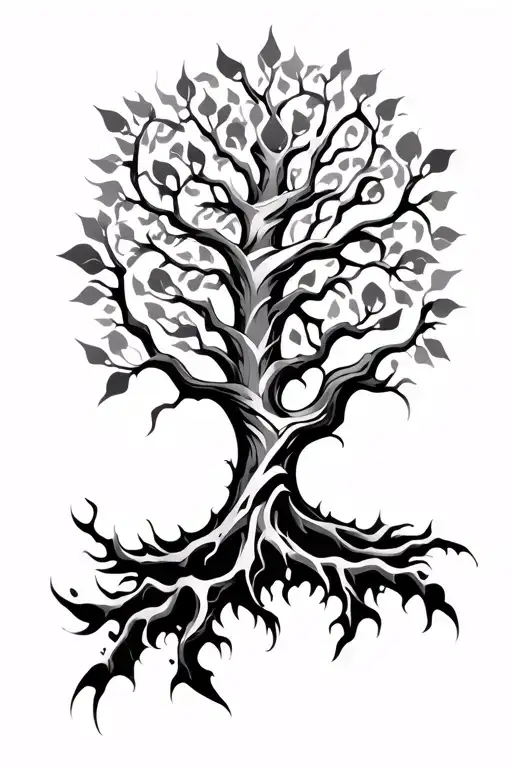 Tribal Greek Mythology Tree Geometry Inspired