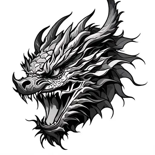 Dragon And Oni Mask Back