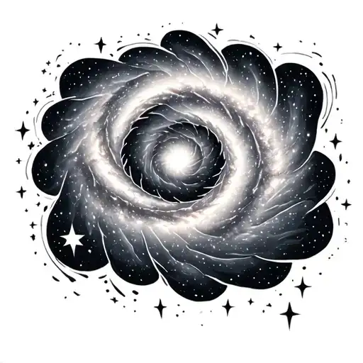 Spiral Galaxy With Stars