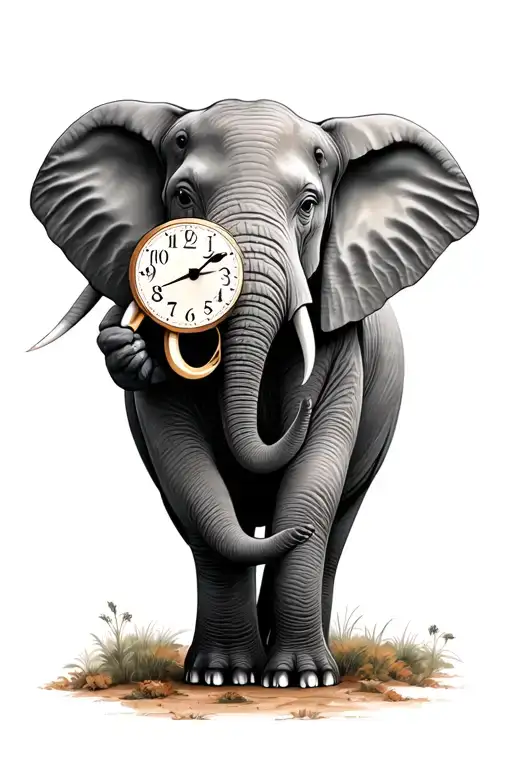 Lillie's Elephants Holding Trunks Clock Face