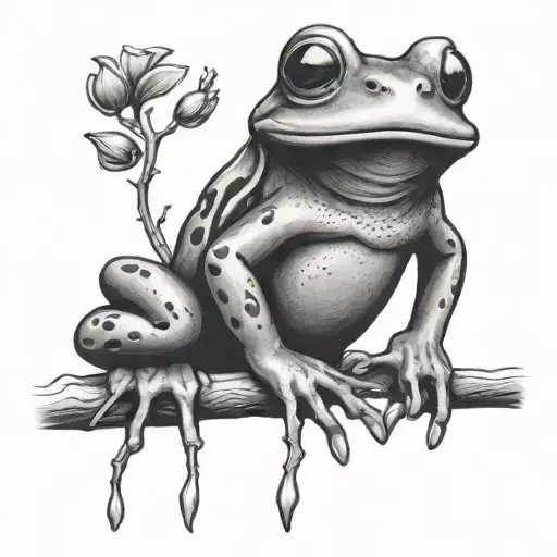 Frog Singing On A Twig