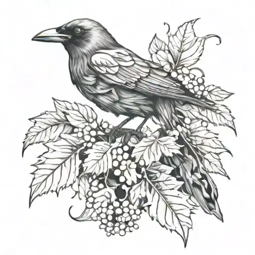 Ivy Vines Wrapping Raven Witchy Style