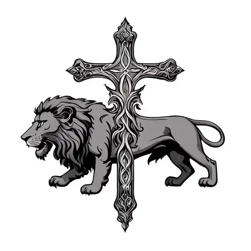 Lion And Cross