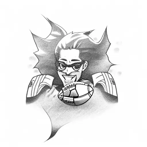 A Teacher Anime Character Surrounded By Football Symbols