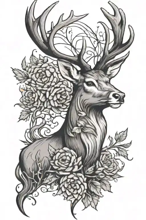 Stag And Scottish Thistle