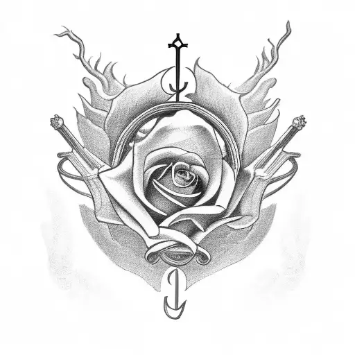 Praying Hands And Rose And Crown