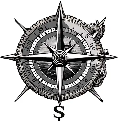 Hms Victorious Crest Submarine With Nortical Compass