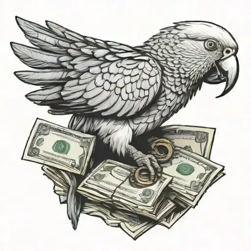 A Parrot Holding A Bag Of Money In Its Beak