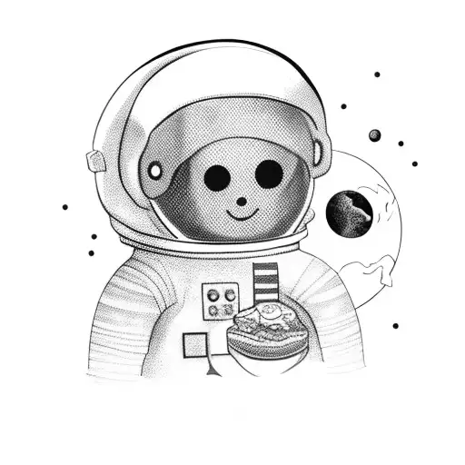 Astronaut Sat Eating Sandwich