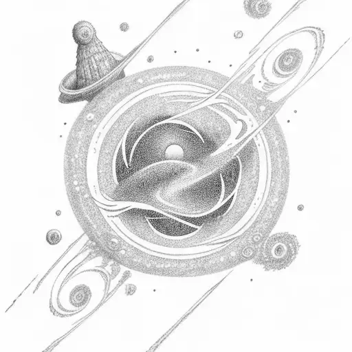 Wizard Casting A Spell With A Swirling Galaxy As The Background - Logo Style