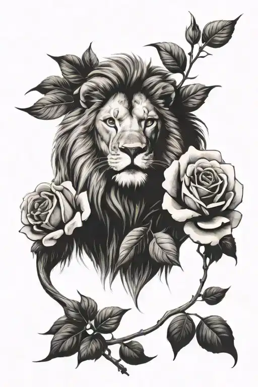 Lion And Rose