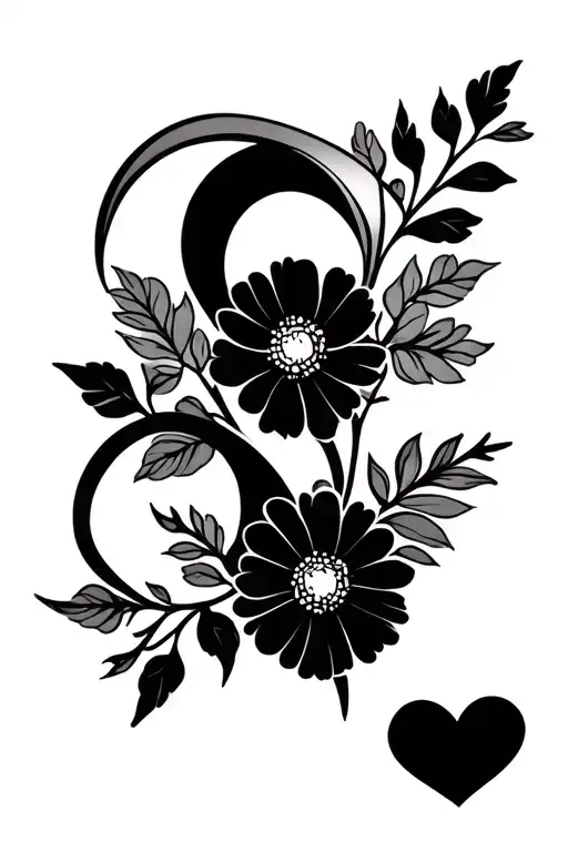 Kids Initials Incorporated With Hearts Infinity Symbol Flowers