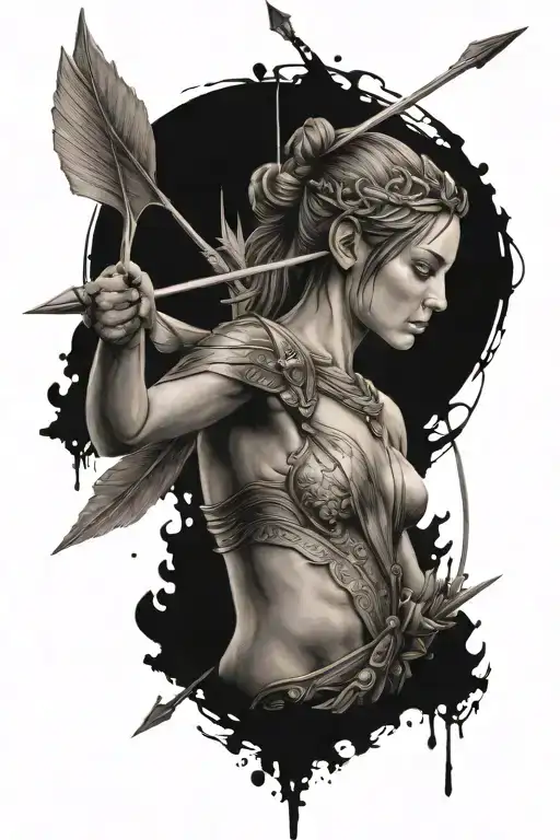 Goddes Arthemis With Arrow