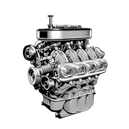 Vintage Muscle Car Engine