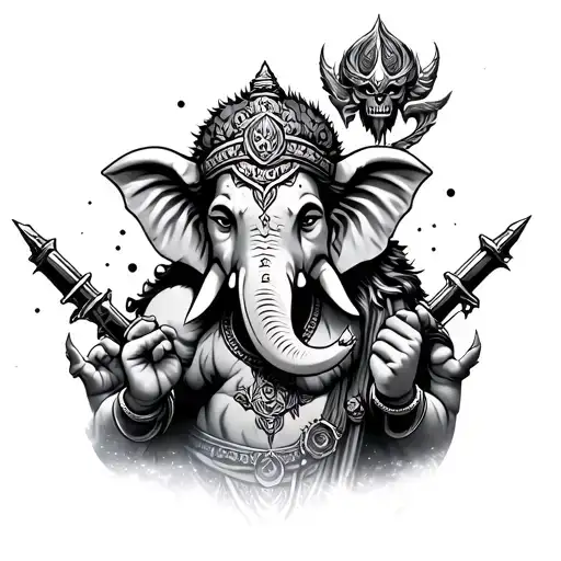 Ganesha Con Universo Armas Vandal Y Odin