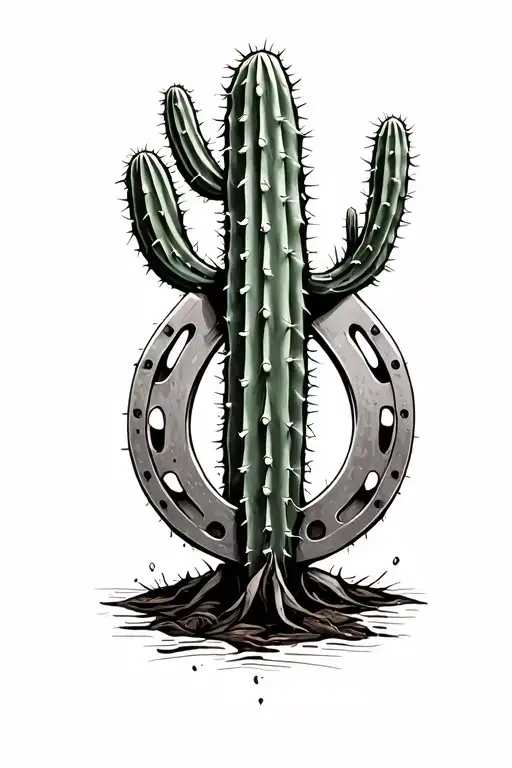 Horseshoe And Cactus