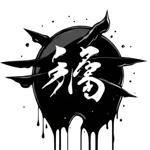 A Black Karate Track Dripping Blood