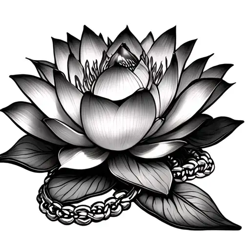 Lotus Flower With Bullect Necklace Around It