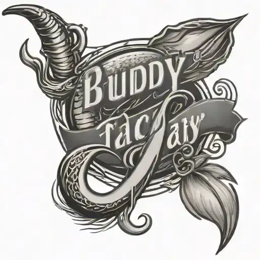 Fishing Hook With String And The Name Buddy