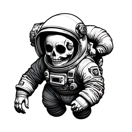 Day Of The Dead Astronaut Floating In Space