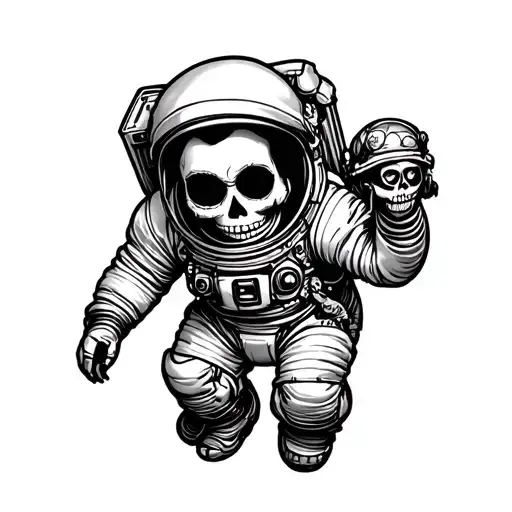 Day Of The Dead Astronaut Floating In Space