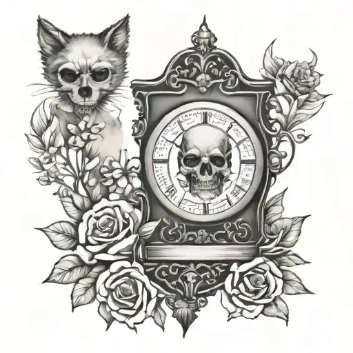 Skull Flowers Wolf Hourglass Compass Rose