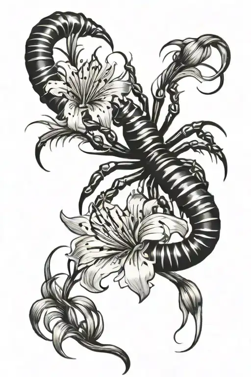 Centipede And Spider Lily