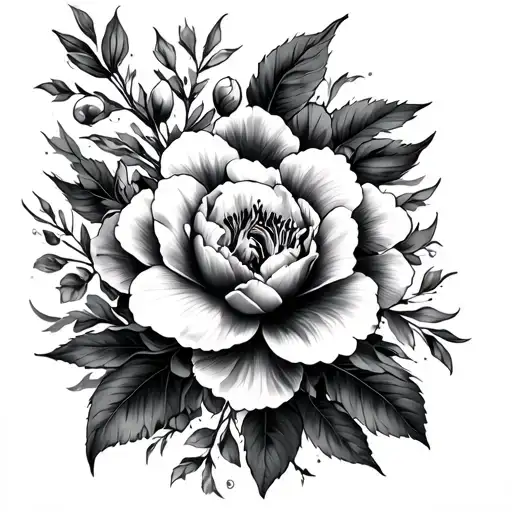 Floral Shoulder Back Peony Lily Cherry Flower