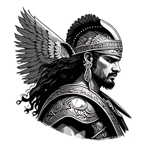 Greek Warrior Black And White