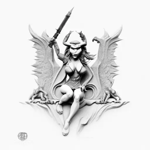 Sexy Female Gargoyle Full Body