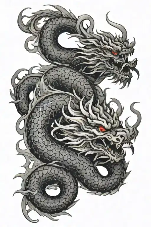 Japanese Dragon Coiled