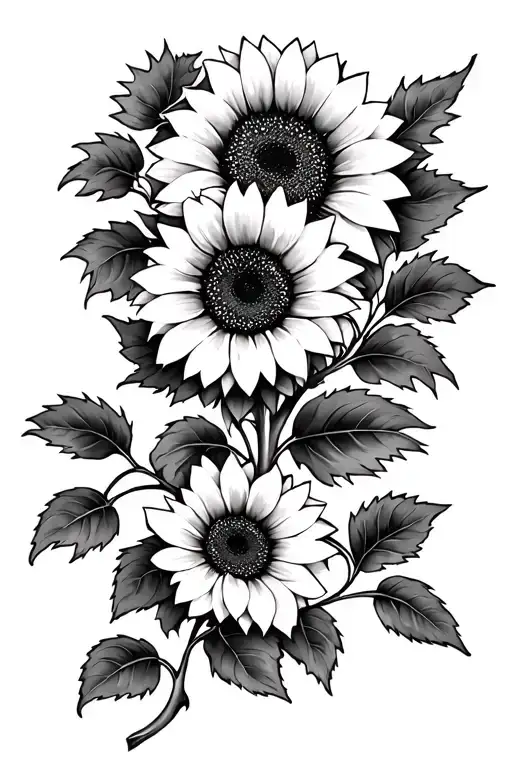 Sunflowers On A Vine