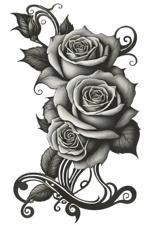 Roses With Music Notes Swirling
